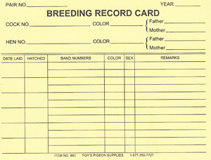 Bird breeding record keeping